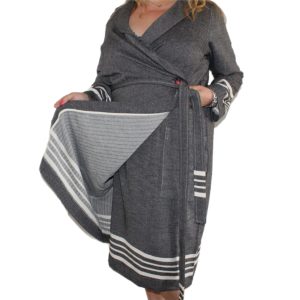 Badjas extra overslag: Zwart