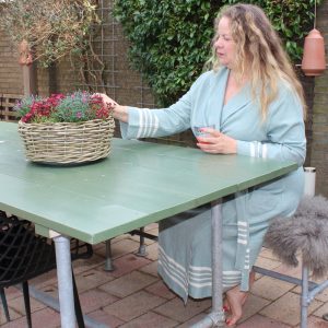 Fullfigures-hamamdoekengeluk-Badjas-grote-maat-lalay-groen-grijs