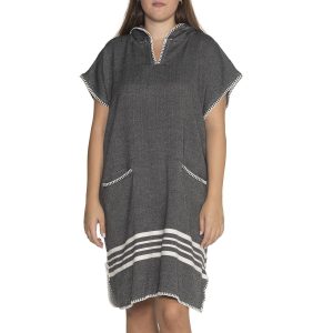 Hamamdoekengeluk-strandponcho-lalay-black