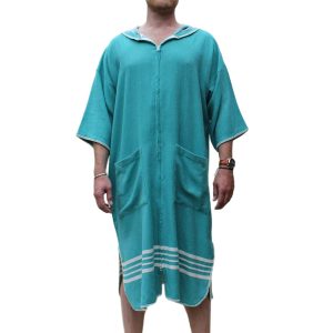 hamamdoekengeluk-poncho-met-rits-smaragd-groen