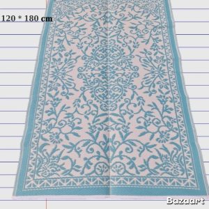 3 - Buiten vloerkleed 120 * 180 cm Hemels blauw - wit