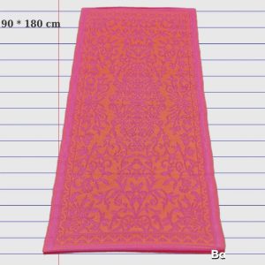Buiten vloerkleed 90 * 180 cm Fuchsia - Oranje